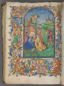 Book of Hours (Use of Utrecht): fol. 221v, Adoration of the Magi, c. 1460-1465. Creator: Master of Gijsbrecht van Brederode (Netherlandish); Master of the Boston City of God (Netherlandish)