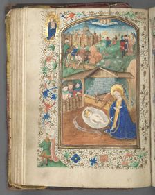 Book of Hours (Use of Utrecht): fol. 62v, The Nativity, c. 1460-1465. Creator: Master of Gijsbrecht van Brederode (Netherlandish); Master of the Boston City of God (Netherlandish)