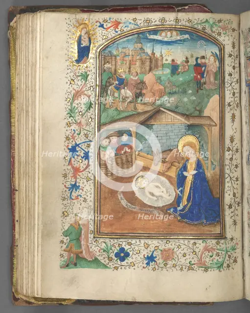 Book of Hours (Use of Utrecht): fol. 62v, The Nativity, c. 1460-1465. Creator: Master of Gijsbrecht van Brederode (Netherlandish); Master of the Boston City of God (Netherlandish).