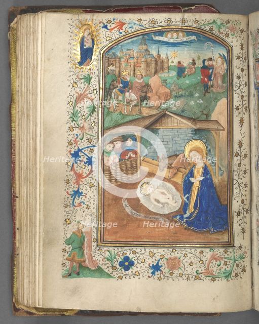 Book of Hours (Use of Utrecht): fol. 62v, The Nativity, c. 1460-1465. Creator: Master of Gijsbrecht van Brederode (Netherlandish); Master of the Boston City of God (Netherlandish).
