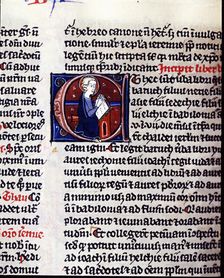Book of Ruth, initial letter with miniature of a prophet, it comes from the Convent of Saint Cath…