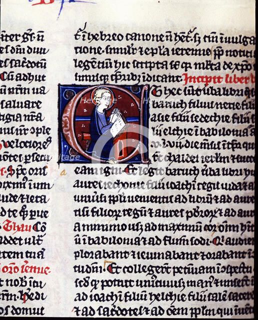 Book of Ruth, initial letter with miniature of a prophet, it comes from the Convent of Saint Cath…