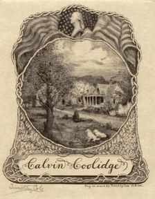 Book plate for Calvin Coolidge, c1900-1931. Creator: Timothy Cole