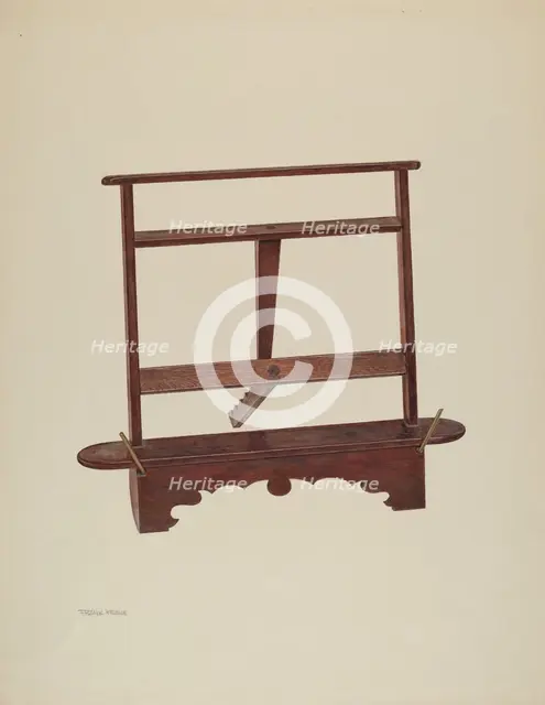 Book Rest - Mahogany, c. 1939. Creator: Frank M Keane.