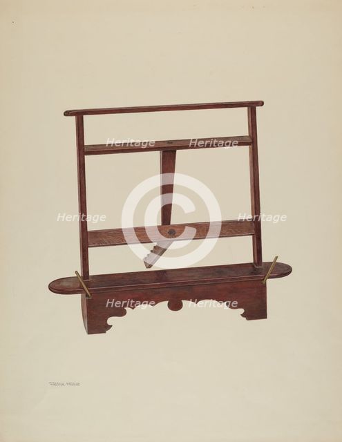 Book Rest - Mahogany, c. 1939. Creator: Frank M Keane.