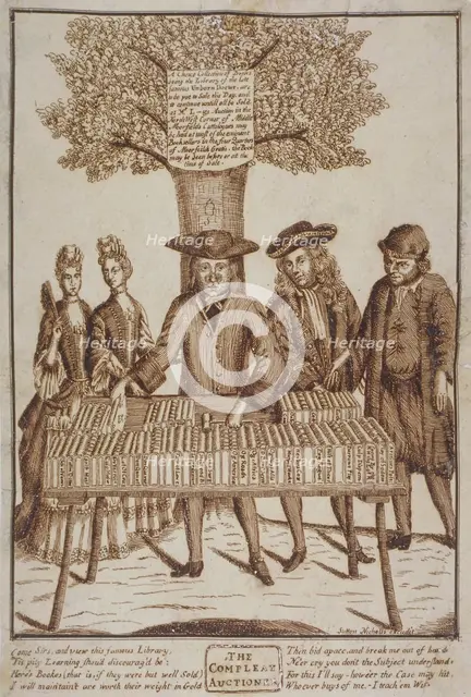 Book seller in Moorfields, on the site of the later Blomfield Street, City of London, 1750. Artist: Anon