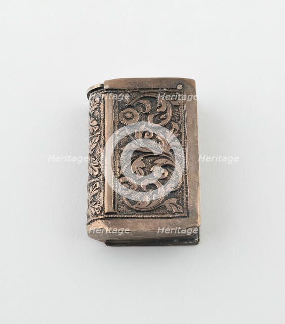 Book-Shaped Match Safe, England, c. 1880. Creator: Unknown.
