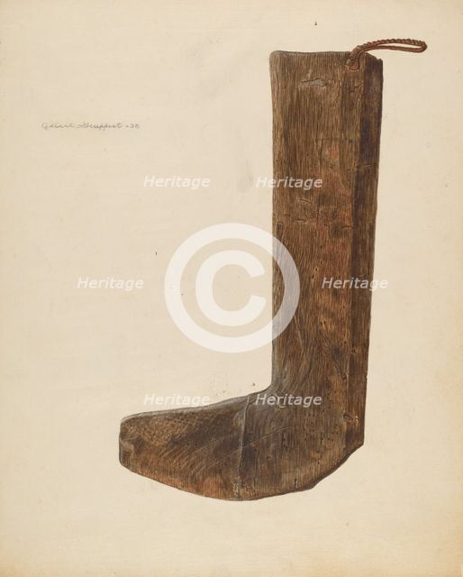 Boot Form, 1938. Creator: Albert Geuppert.