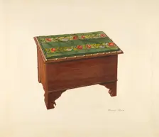 Bootjack with Needlepoint Top, c. 1940. Creator: Richard Taylor