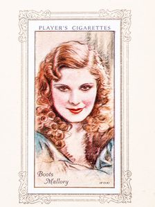 Boots Mallory Collectables Picture of movie stars that came with the Players cigarette packet, 1934. Creator: Unknown