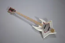 Bootsy Collins Space Bass guitar owned by Bootsy Collins, July 2002. Creator: Washburn Guitars