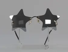 Bootsy Collins style star-shaped mirrored lens sunglasses, 1993-2013. Creator: elope, inc.