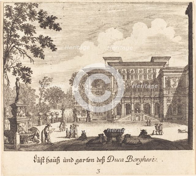 Borghese Palace and Gardens, 1681. Creator: Melchior Küsel.