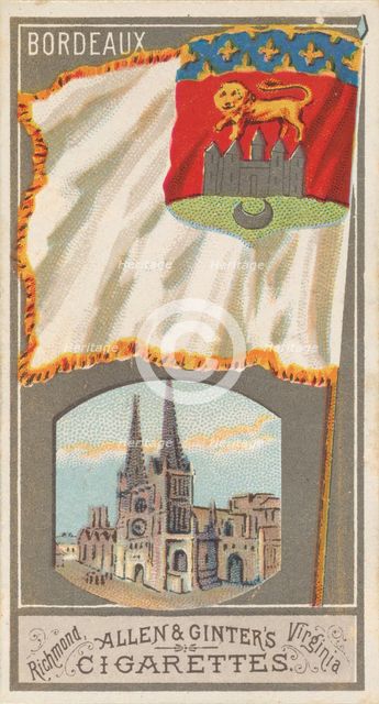 Bordeaux, from the City Flags series (N6) for Allen & Ginter Cigarettes Brands, 1887. Creator: Allen & Ginter.