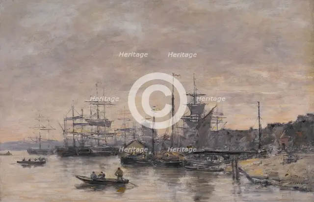 Bordeaux, the Harbor, 1874. Creator: Eugene Louis Boudin.