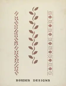 Border Designs from Proposed Portfolio "Maine Wall Stencils", 1935/1942. Creator: Mildred E Bent