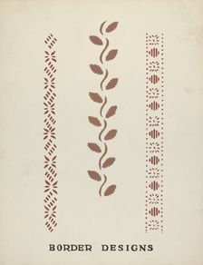 Border Designs from Proposed Portfolio "Maine Wall Stencils", 1935/1942. Creator: Mildred E Bent