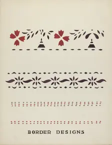 Border Designs From Proposed Portfolio "Maine Wall Stencils", 1935/1942. Creator: Mildred E Bent