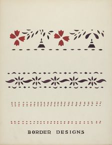 Border Designs From Proposed Portfolio "Maine Wall Stencils", 1935/1942. Creator: Mildred E Bent