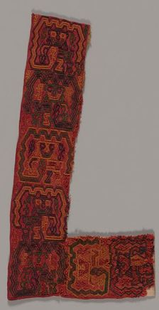 Border Fragment, Peru, 100 B.C./A.D. 200. Creator: Unknown