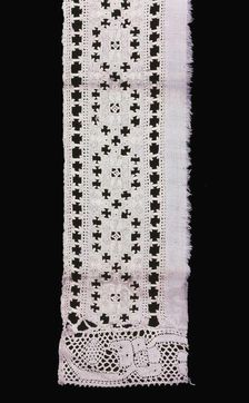 Border, Italy, 1575/1625 (straight lace: 1701/50). Creator: Unknown