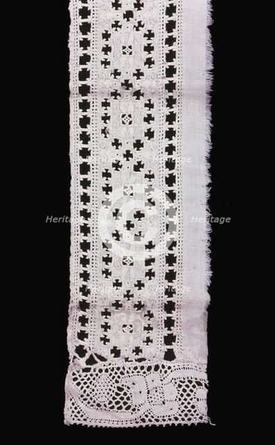 Border, Italy, 1575/1625 (straight lace: 1701/50). Creator: Unknown.