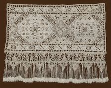 Border, Italy, 1601/25 (macramé edge: c. 1600). Creator: Unknown