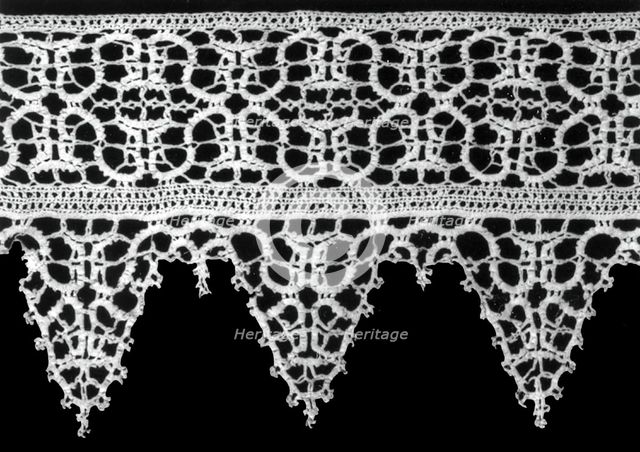 Border, Italy, 1850/1900 (based on pattern from first half of 17th century). Creator: Unknown.