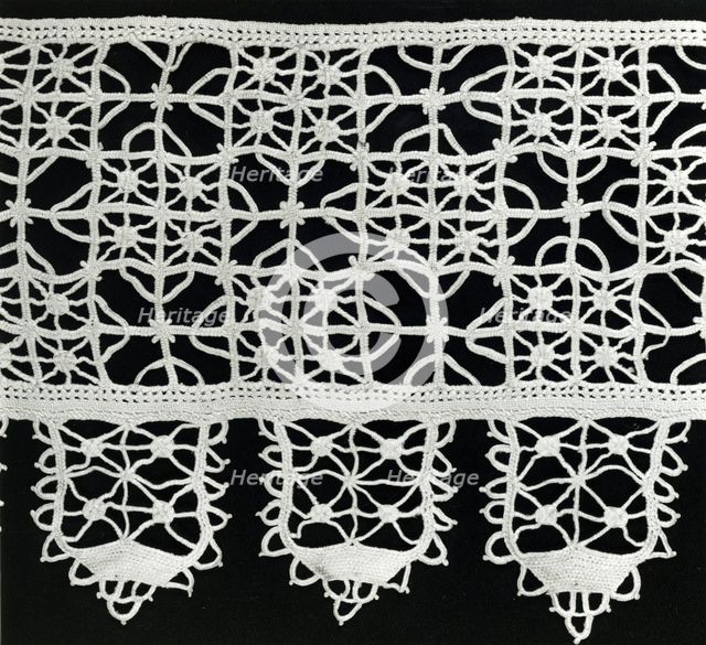 Border, Italy, 1875/1900 (reproduction of 16th century Reticello design). Creator: Unknown.