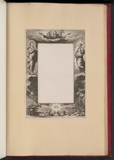 Border Illustration with God the Father, Two Saints, and a Serpent, 1613/1646. Creator: Unknown