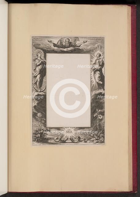 Border Illustration with God the Father, Two Saints, and a Serpent, 1613/1646. Creator: Unknown.