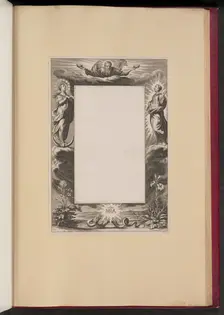 Border Illustration with God the Father, Two Saints, and a Serpent, 1613/1646. Creator: Unknown