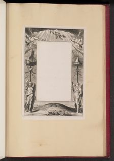 Border Illustration with the Ascension of Christ, Keys and Fish, 1613/1646. Creator: Unknown
