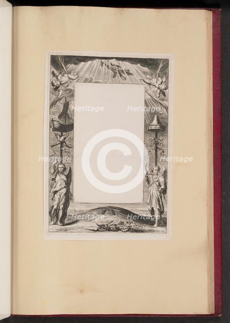 Border Illustration with the Ascension of Christ, Keys and Fish, 1613/1646. Creator: Unknown.