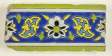 Border Tile With Vegetal Motif, Safavid dynasty (1501-1722), 17th/18th century. Creator: Unknown