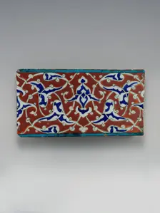 Border Tile with Split-Palmette Design, Turkey, ca. 1578. Creator: Unknown