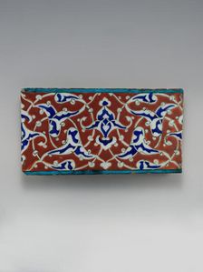 Border Tile with Split-Palmette Design, Turkey, ca. 1578. Creator: Unknown