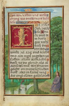 Border with Christ in the Wilderness; Prayer Book of Cardinal Albrecht of Brandenburg, about 1525-30 Creator: Simon Bening