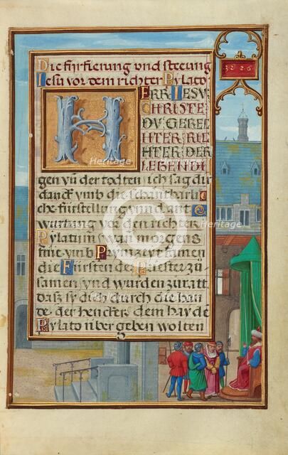 Border with a Captured Prophet before a Prince or King, about 1525-1530. Creator: Simon Bening.