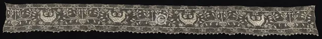 Border with Double-Headed Birds and Vases with Vines and Flowers, 19th century. Creator: Unknown.