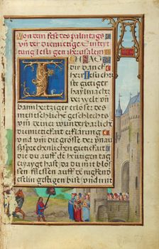 Border with David's Return with Goliath's Head, about 1525-1530. Creator: Simon Bening