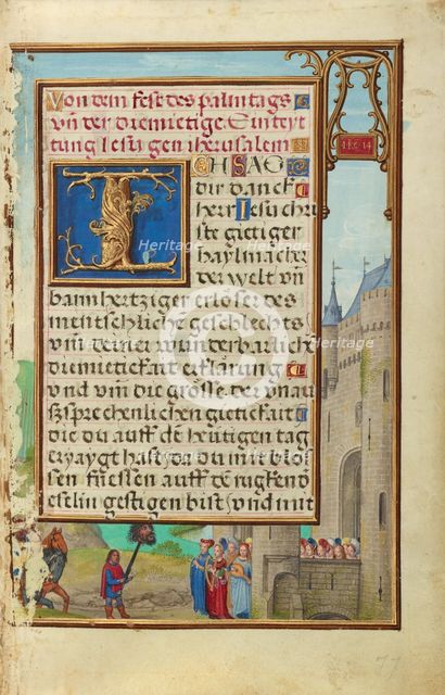 Border with David's Return with Goliath's Head, about 1525-1530. Creator: Simon Bening.
