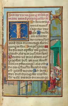Border with Samuel Brought before Eli; Prayer Book of Cardinal Albrecht of Brandenburg, c1525-30 Creator: Simon Bening