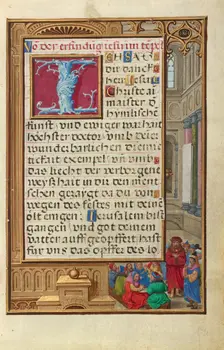 Border with Samuel Putting forward Saul as King, about 1525-1530. Creator: Simon Bening