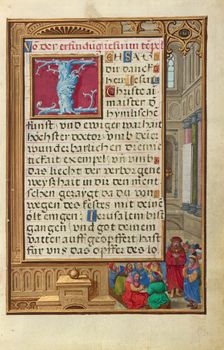 Border with Samuel Putting forward Saul as King, about 1525-1530. Creator: Simon Bening