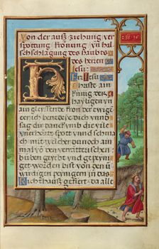 Border with Shimei Throwing Stones at David, about 1525-1530. Creator: Simon Bening