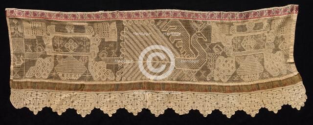 Border with Peacock Motif, 18th-19th century. Creator: Unknown.