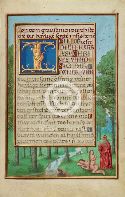 Border with the Creation of Eve; Prayer Book of Cardinal Albrecht of Brandenburg, about 1525-1530. Creator: Simon Bening.
