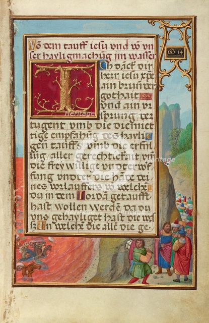 Border with the Crossing of the Red Sea, about 1525-1530. Creator: Simon Bening.