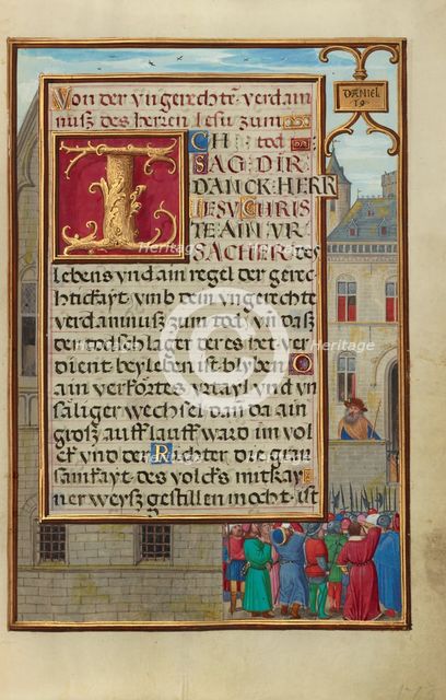 Border with the People Demanding Daniel from Cyrus, about 1525-1530. Creator: Simon Bening.
